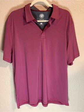 Flag & Anthem: Red and Blue Stripe Performance Polo Golf Shirt
